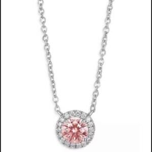 NWT Lightbox Basics™ Lab Grown Diamond Halo Pendant Necklace 10K White Gold